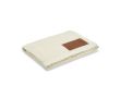 Couverture en coton recyclé, écusson personnalisable 200g/m² couleur beige