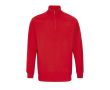 Sweat coton et polyester à fermeture éclair 1/4 SOL'S Conrad 280 g/m² couleur rouge