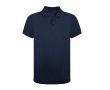 Polo technique respirant 100% polyester avec 3 boutons couleur bleu marine