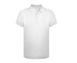 Polo technique respirant 100% polyester avec 3 boutons couleur blanc