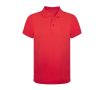 Polo technique respirant 100% polyester avec 3 boutons couleur rouge
