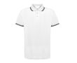 Polo respirant polyester col et détails manches 180 g/m² couleur blanc