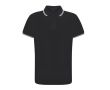 Polo respirant polyester col et détails manches 180 g/m² couleur noir