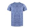 T-shirt technique respirant en RPET avec effet délavé couleur bleu