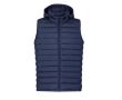 Gilet imperméable 100% RPET avec capuche réglable couleur bleu marine
