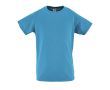 T-shirt imprimé avec logo pour enfant couleur cyan