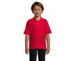 Polo floqué pour enfant en 100% coton couleur rouge