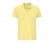 Polo logoté en coton biologique couleur jaune clair