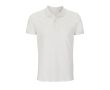 Polo logoté en coton biologique couleur blanc cassé