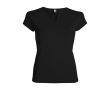 T-shirt en coton pour femme avec col en V 200 g/m² Roly couleur noir