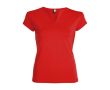 T-shirt en coton pour femme avec col en V 200 g/m² Roly couleur rouge