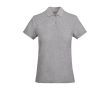 Polo 100% coton biologique en tricot piqué pour femme 210 g/m² Roly couleur gris clair chiné