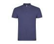 Polo homme en coton tricot piqué à manches courtes 200 g/m² Roly couleur bleu jean