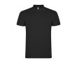 Polo homme en coton tricot piqué à manches courtes 200 g/m² Roly couleur noir
