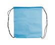 Sac à cordons en non-tissé de couleurs avec cordons noirs 75 g/m² couleur bleu ciel