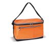 Glacière portable en polyester avec poignée noire et poche frontale couleur orange