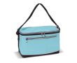 Glacière portable en polyester avec poignée noire et poche frontale couleur bleu ciel