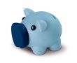 Tirelire en matériau synthétique en forme de cochon couleur bleu ciel