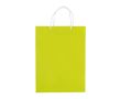 Grand sac en papier laminé coloré avec anse en corde couleur vert lime