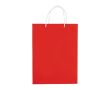 Grand sac en papier laminé coloré avec anse en corde couleur rouge