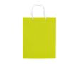Sac moyen en papier laminé coloré avec anse en corde couleur vert lime