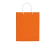 Sac moyen en papier laminé coloré avec anse en corde couleur orange