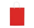 Sac moyen en papier laminé coloré avec anse en corde couleur rouge