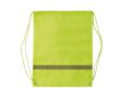 Sac à cordons en polyester avec bande réfléchissante horizontale couleur vert lime