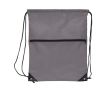 Sac à cordons en RPET avec poche frontale zippée 210T couleur gris