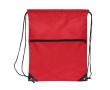 Sac à cordons en RPET avec poche frontale zippée 210T couleur rouge