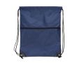 Sac à cordons en RPET avec poche frontale zippée 210T couleur bleu foncé