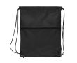 Sac à cordons en RPET avec poche frontale zippée 210T couleur noir