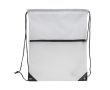 Sac à cordons en RPET avec poche frontale zippée 210T couleur blanc