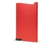 Porte-cartes en aluminium avec bouton et rangement pour 6 cartes couleur rouge