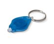Porte-clés en plusieurs couleurs en forme de losange avec lampe couleur bleu