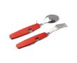 Couteau, fourchette, cuillère et décapsuleur quatre en un couleur rouge