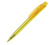 Stylo en plastique transparent avec clip carré fabriqué dans l'UE couleur jaune transparent