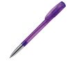 Stylo en plastique transparent avec pointe métallisée fabrication UE couleur mauve
