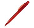 Stylo en plastique transparent avec clip carré fabriqué dans l'UE couleur rouge transparent