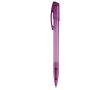Stylo en plastique transparent coloré avec clip incurvé couleur mauve
