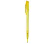Stylo en plastique transparent coloré avec clip incurvé couleur jaune