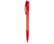 Stylo en plastique transparent coloré avec clip incurvé couleur rouge