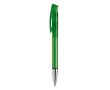Stylo en plastique transparent coloré avec pointe métallisée couleur vert transparent