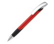 Stylo personnalisable avec prise texturée et bouton en métal couleur rouge
