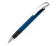 Stylo personnalisable avec prise texturée et bouton en métal couleur bleu foncé