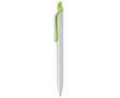 Stylo en plastique blanc avec bouton en couleurs vives fabrication UE couleur vert clair
