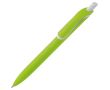 Stylo en plastique recyclé de couleurs avec bouton blanc couleur vert lime