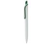 Stylo en plastique blanc avec bouton en couleurs vives fabrication UE couleur vert foncé