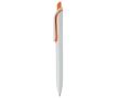 Stylo en plastique blanc avec bouton en couleurs vives fabrication UE couleur orange