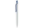 Stylo en plastique blanc avec bouton en couleurs vives fabrication UE couleur bleu foncé